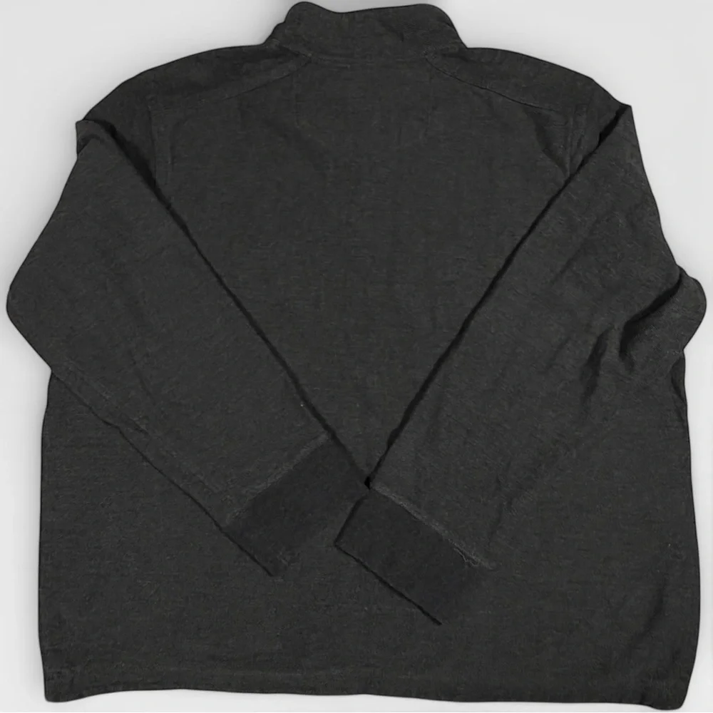 Eddie Bauer Charcoal Long Sleeve Henley Sweater‎ Shirt High Neck Button 1/4 XL - Picture 6 of 16